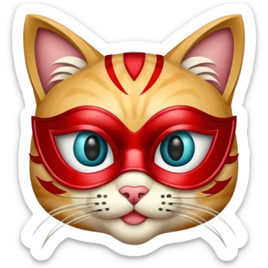 cat with masquerade mask sticker