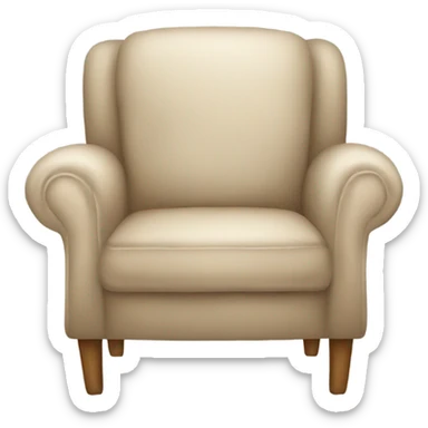 Beige Armchair with blanket and book sticker