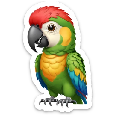 Parrot speaking into mic sticker