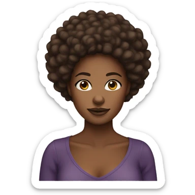 Pretty brown skin woman afro  sticker