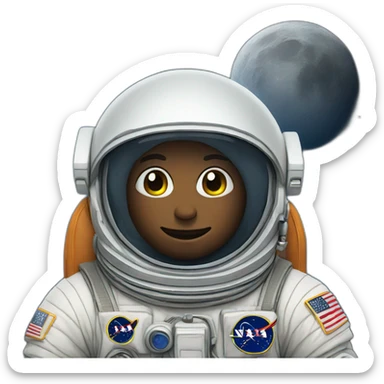 moon astronaut sticker