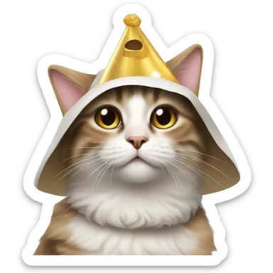 cat wearing a birthday hat at a star wars birthday party sticker