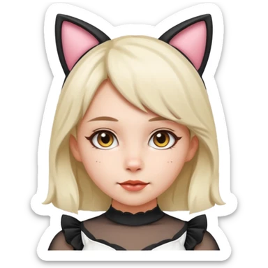 Kedi kız elbise beyaz 

 sticker