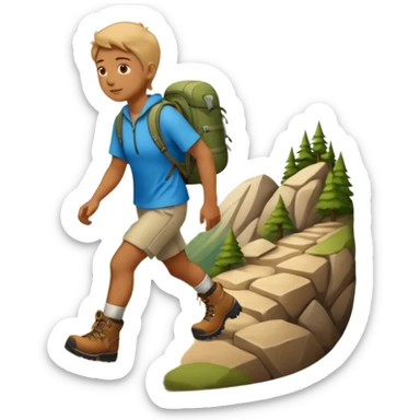 Hiking up a hill, walking upward sticker
