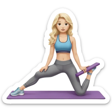 realistic blonde long wavy hair scandi pilates princess sticker