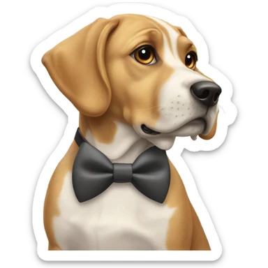 Dog wearing a bow tie  sticker