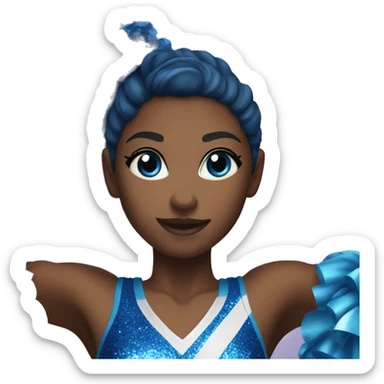 cheerleader wearing a blue sparkly outfit that says sapphire  sticker