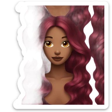 Burgundy hair sticker