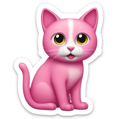 A pink cat sticker