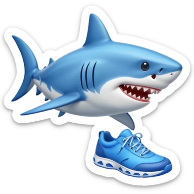Shark with blue shoes sticker