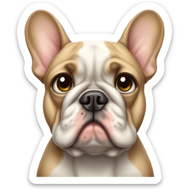 A sad lonely, French bulldog sticker