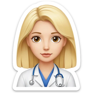 Blonde pretty veterinarian  sticker