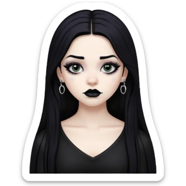 Goth pierced girly girl sticker