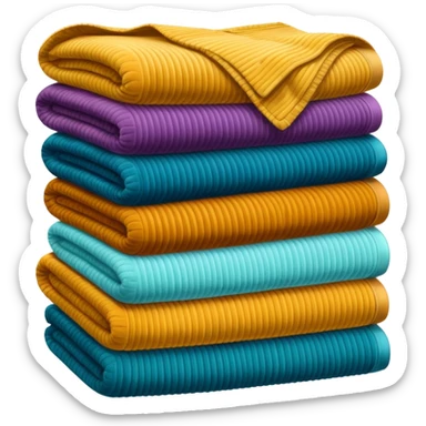 Patterned Corduroy texture ridges stack of blankets  sticker
