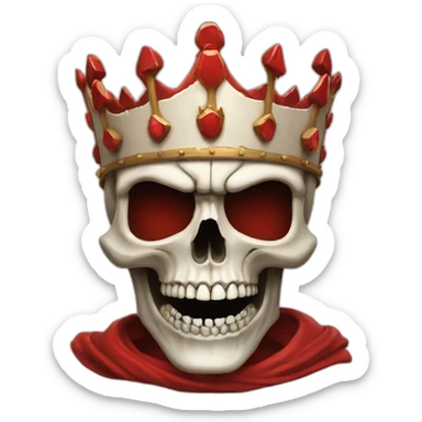 Skull king crown red sticker