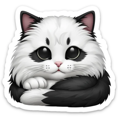 black and white cat with sleepy zzz sticker