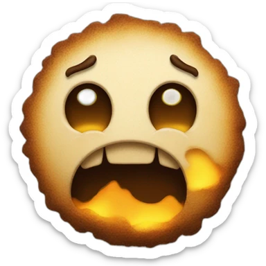 crusty emoji face burned sticker