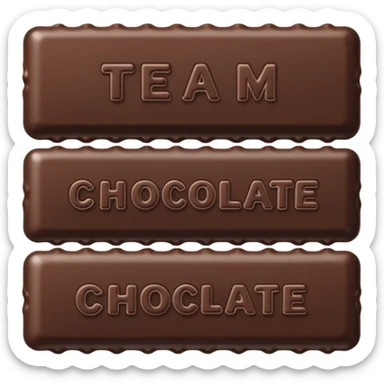 Chocolate bar that says team Chocolate  sticker