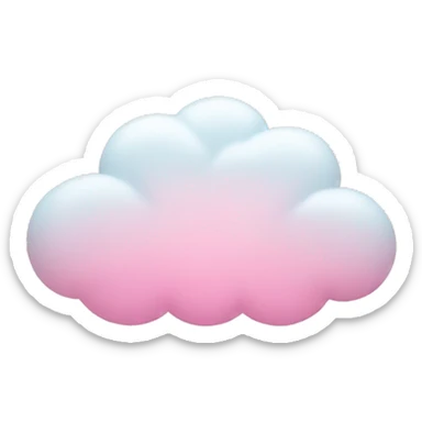 a cloud with light pink hearts around it sticker