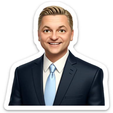 smiling boy in formal attire sticker