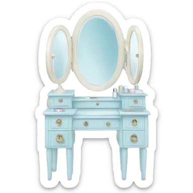 light blue makeup vanity sticker