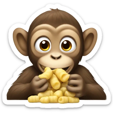 Monkey eating gnocchi  sticker