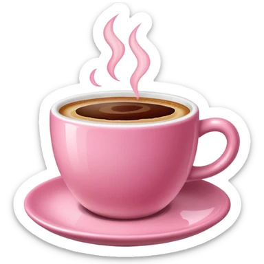 a cup of pink coffee sticker