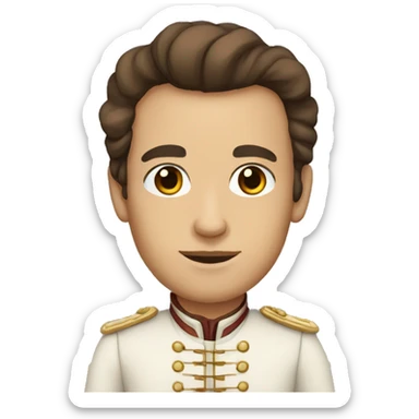 an american colonist, white skin, brown eyes, wearing a traditional suit sticker