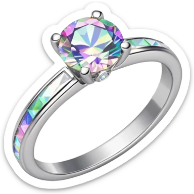 glitter white diamond married ring sticker