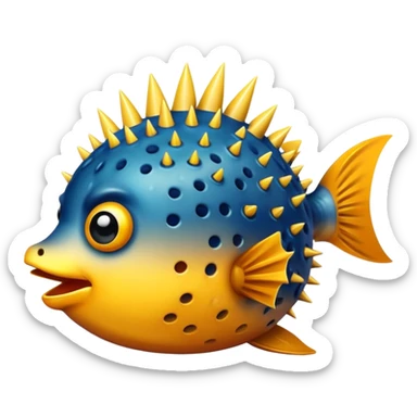 Blowfish with spikes sticker