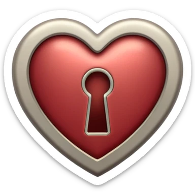 vintage heart with a small keyhole, muted red sticker