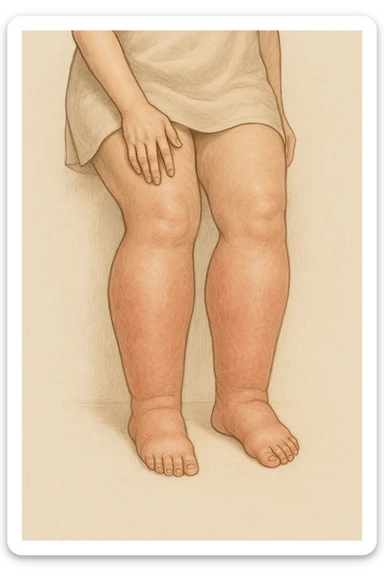 Donna con gonfiore sulle gambe sticker