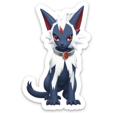 Kawaii Cool Edgy Nargacuga-Absol-Zangoose-Sneasel-Quilava with a collar on, full body sticker