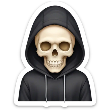 skull in hoodie ￼ sticker