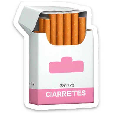 baby pink pack of cigarettes wrapped in a white bow  sticker
