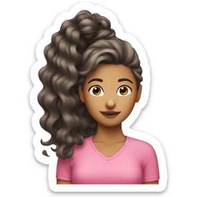 Girl doing hair sticker