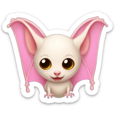 Albinos bat with pink wings sticker
