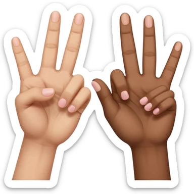 Yvl handsign two hands interlocking doing the same sign at the pinkey finger sticker