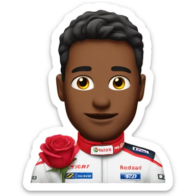F1 driver with rose  sticker