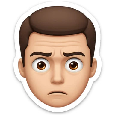 man frustrated by lack of money sticker