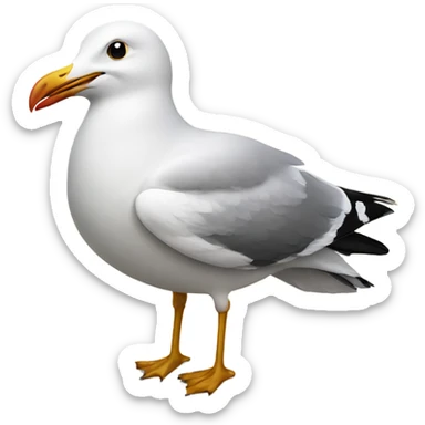 a seagull celebrating new year sticker