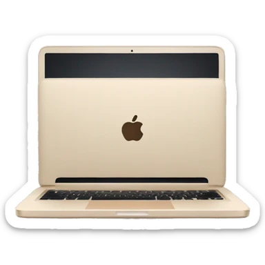 Aesthetic apple laptop in beige color that looks chic and elegant but cozy at the same time sticker