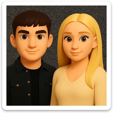 Keep the image as is but slightly spread the people apart from each other. Preserve the current style and background exactly as they are. sticker