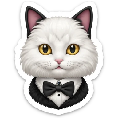 Cat with bow-tie collar, half body sticker
