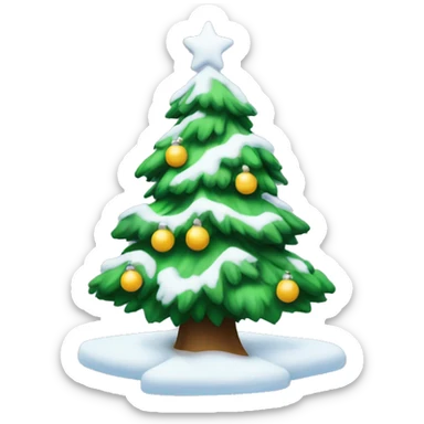christmas tree with snow  sticker