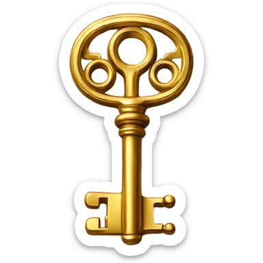 gold antique key sticker
