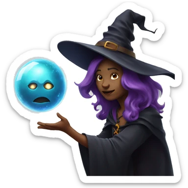 witch wth magic sphere sticker