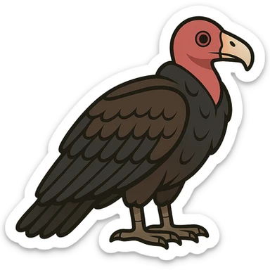 flat toon style turkey vulture sticker