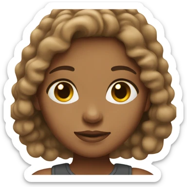 Light brown skin girl with light brown hair sticker
