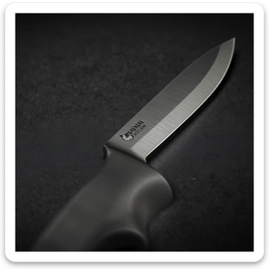 a simple realistic knife, sharp blade, detailed texture, professional photography style sticker